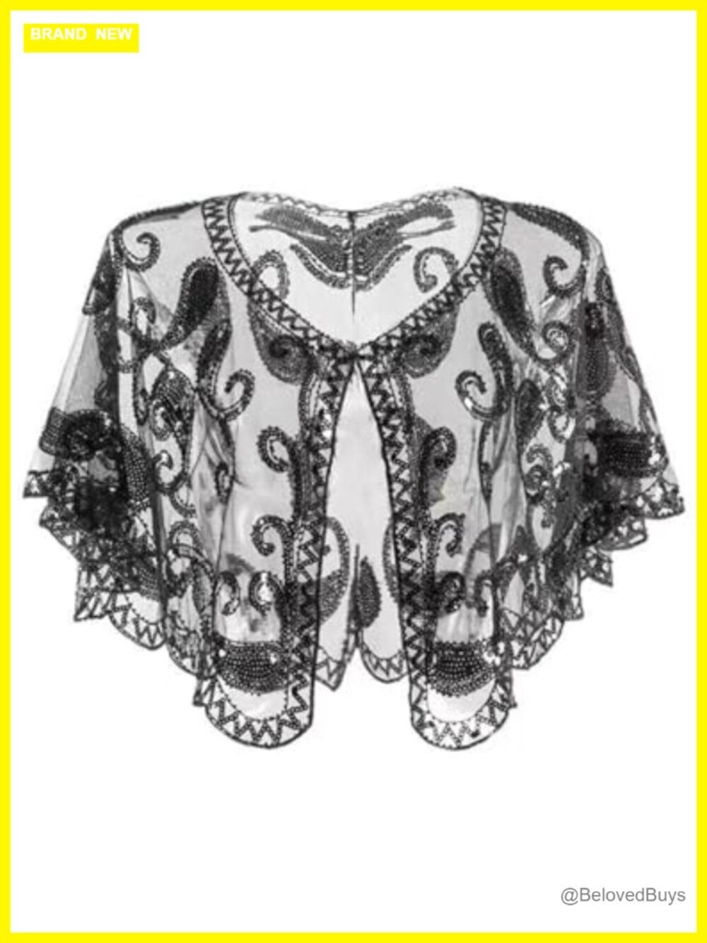 1920s Flapper Sequin Beaded Wrap Shawl for Evening Dresses